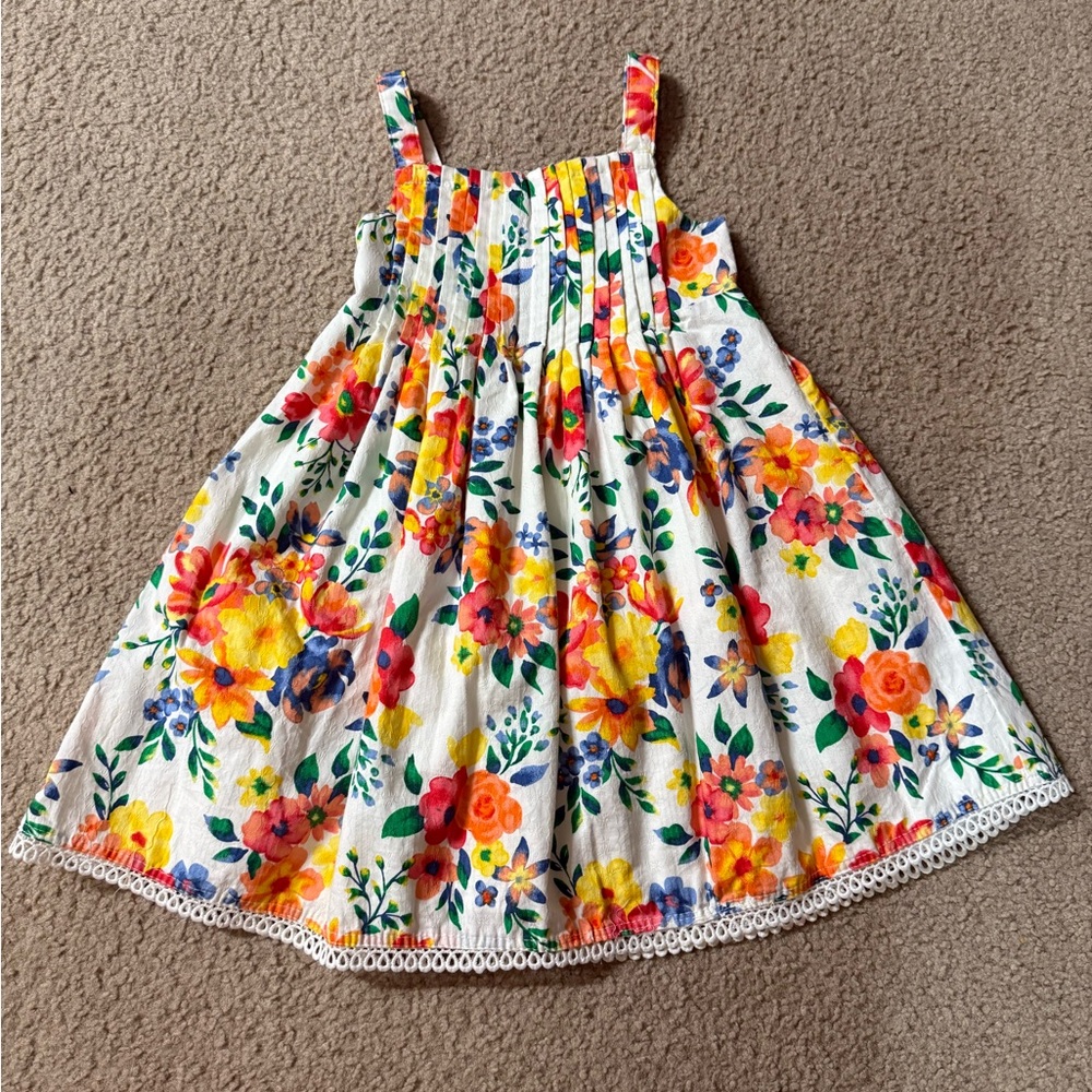 Shabby Chic Orange and Yellow Smocked Sundress